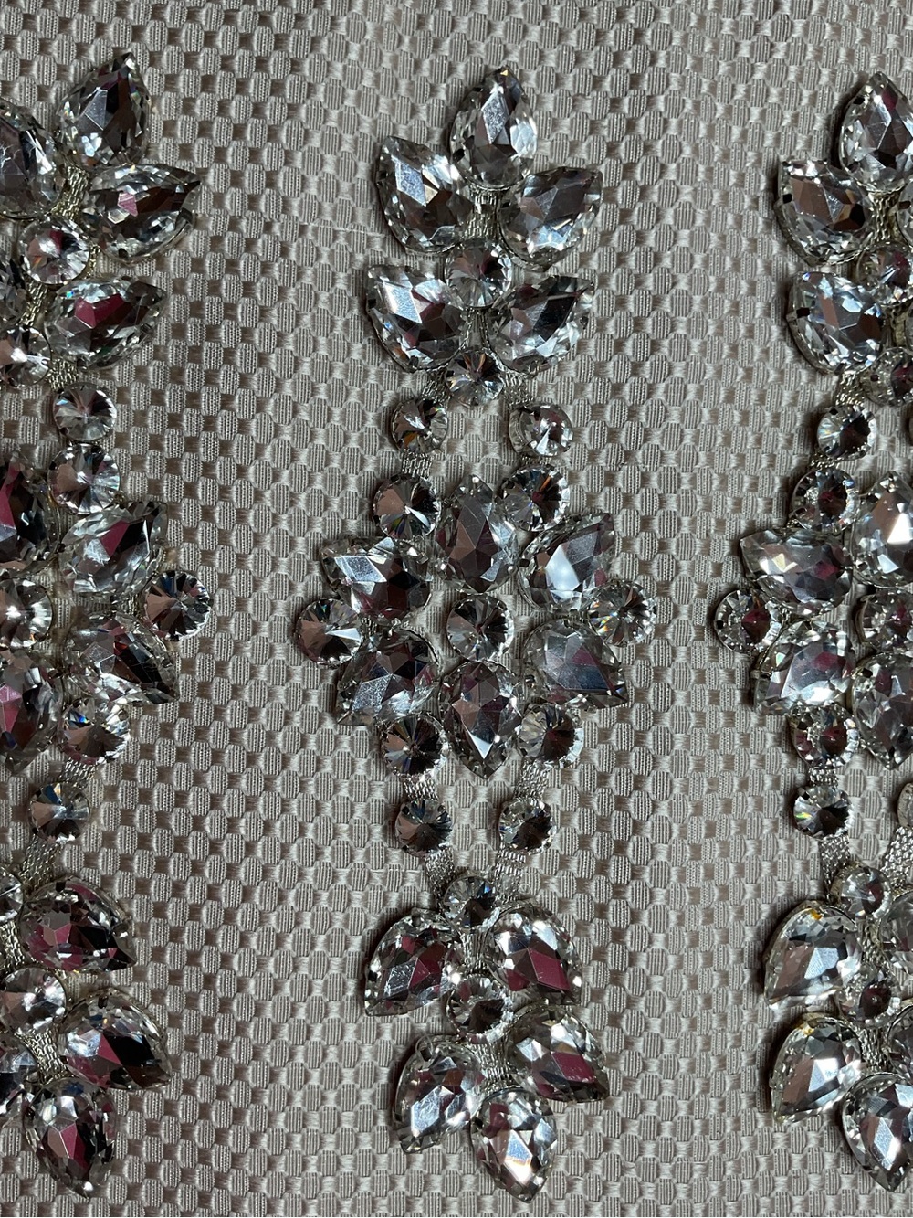 Three Fancy Crystal Rhinestones Appliqué Sew On Wedding Dress Decor - Picture 4 of 12